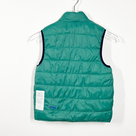 Ikks Boys Reversible Puffer Vest in Green and Blue with Stripes Size 10 - Picture 10 of 16